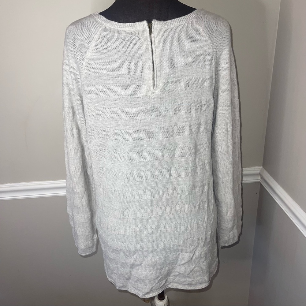 89th & Madison Cream‎ Zipper Back Sweater Womens Sz L - Picture 2 of 3